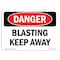 Signmission Safety Sign, OSHA Danger, 7" Height, 10" Width, Aluminum, Blasting Keep Away, Landscape OS-DS-A-710-L-2489 - alternate 1